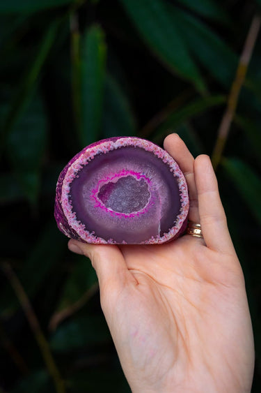 Pink Agate Cave with Druzy